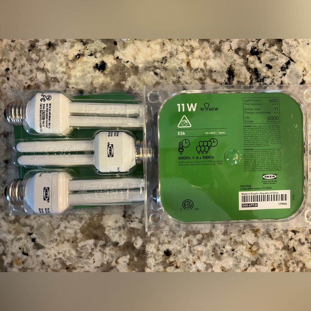 Two sets (6) 11W light bulbs